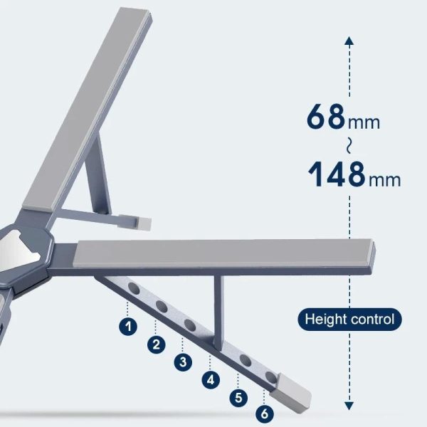 Versatile Laptop Docking Stand with Enhanced Cooling and Folding Design - Silver - Image 7