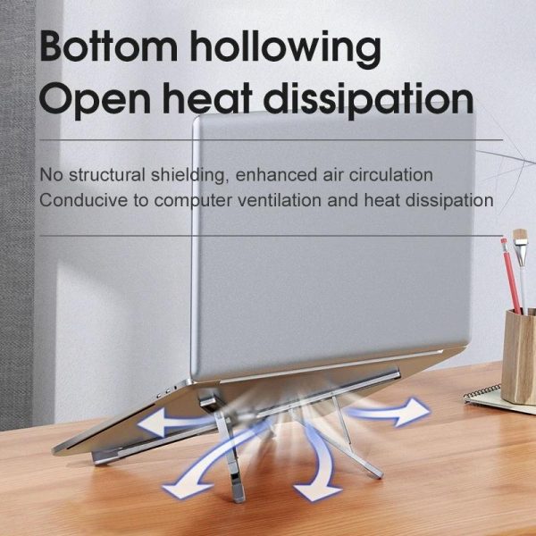 Versatile Laptop Docking Stand with Enhanced Cooling and Folding Design - Silver - Image 10