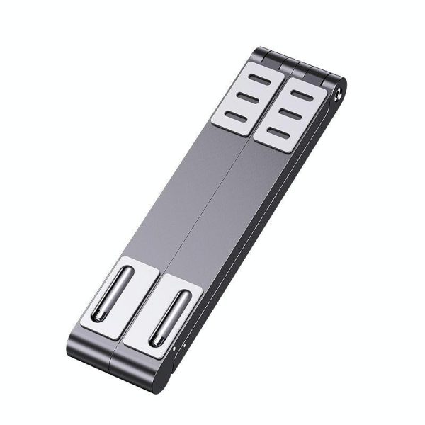 Portable Aluminum Notebook Stand - Compact Cooling Bracket - Grey