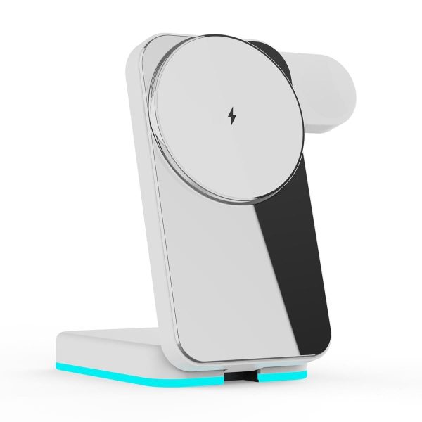 Foldable 3 In 1 Rgb Led Wireless Charger - Black - Image 2