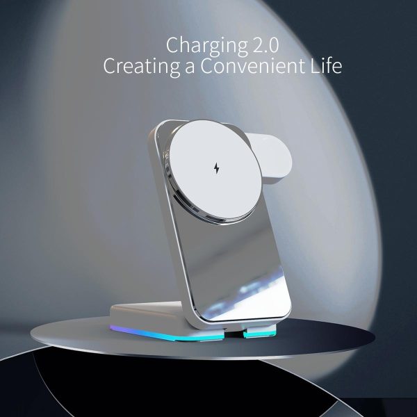 Foldable 3 In 1 Rgb Led Wireless Charger - Black - Image 11