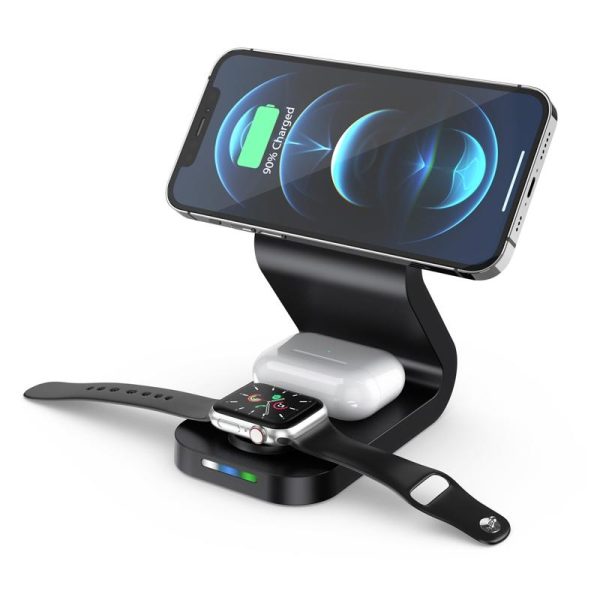 3 In 1 Magnetic Wireless Charger For Mobile Devices Black - Image 5