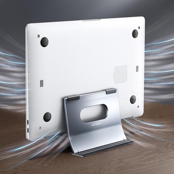 Grey H-type Alloy Laptop Storage Rack - Automatic Gravity - Image 3