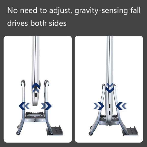 Grey H-type Alloy Laptop Storage Rack - Automatic Gravity - Image 5