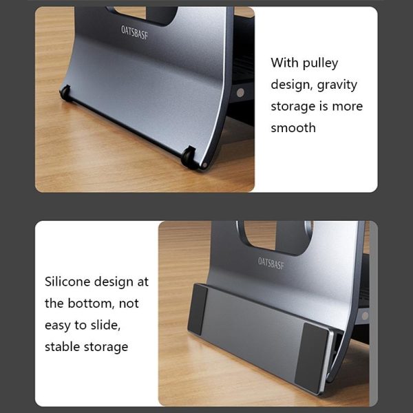 Grey H-type Alloy Laptop Storage Rack - Automatic Gravity - Image 8