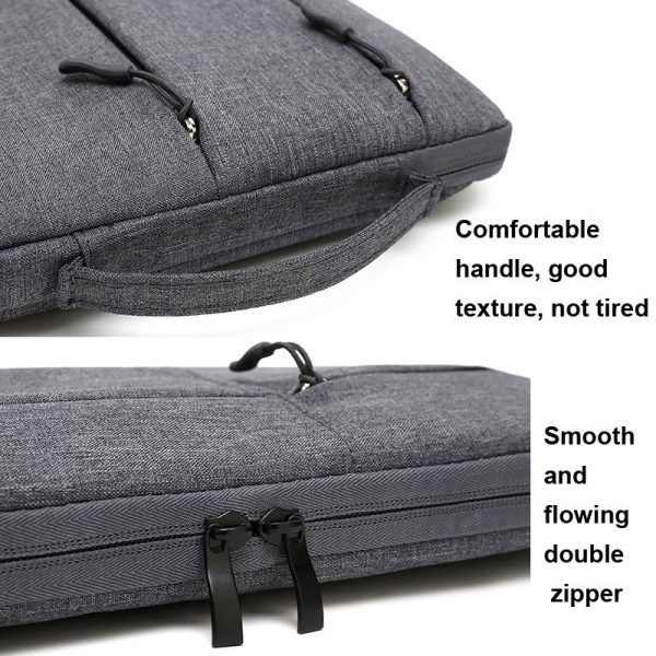 11.6 Inch Business Laptop Liner Bag - Polyester Zipper Closure - Black - Image 6