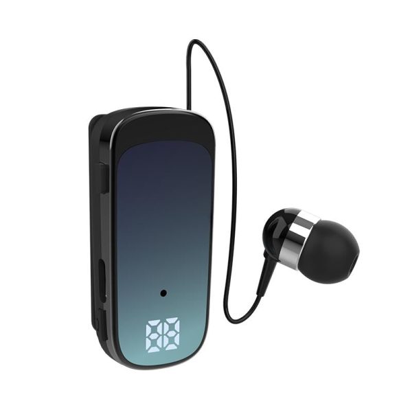 K65 Wireless Business Earbuds - Retractable Cable - Black - Image 2
