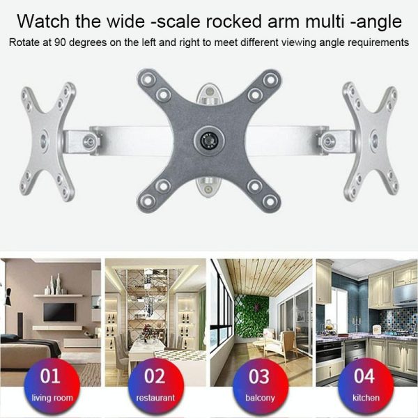 Universal Swivel Wall Mount for Computer Monitors - Black - Image 5