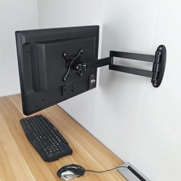 Universal Swivel Wall Mount for Computer Monitors - Black - Image 6