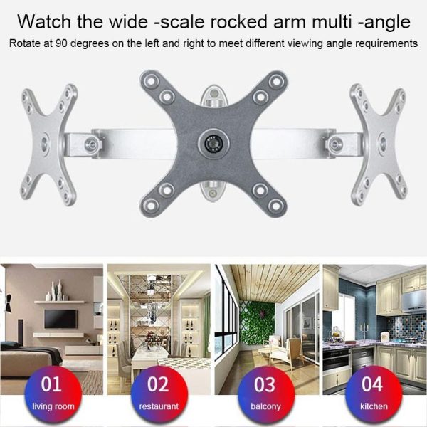 Universal Swivel Wall Mount for Computer Monitors - Black - Image 11