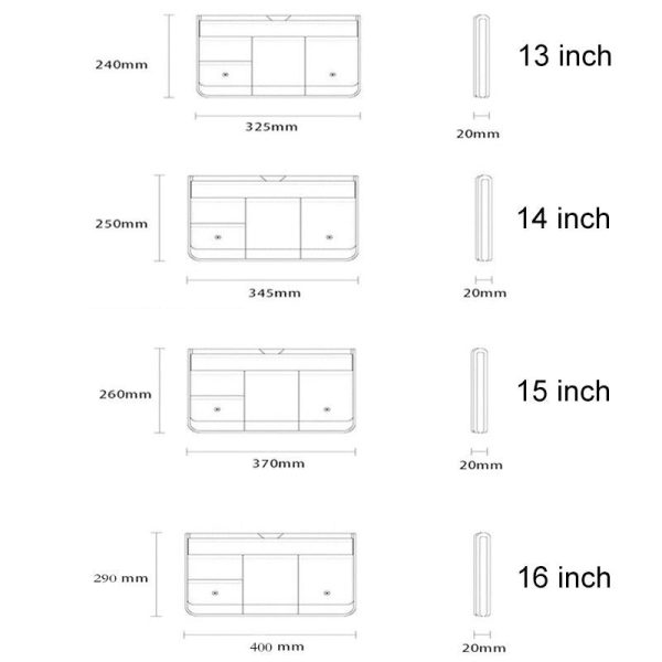 13 Inch Multi-layer Laptop Sleeve - Waterproof & Shock-absorbing Storage Bag - Black - 13 Inch - Image 4