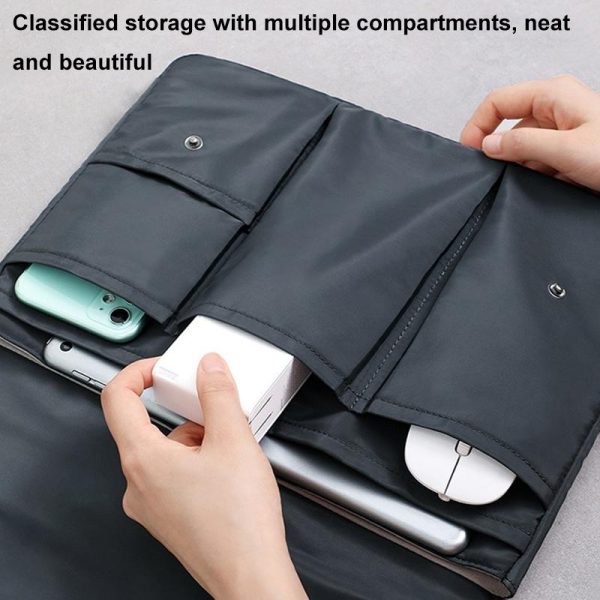 13 Inch Multi-layer Laptop Sleeve - Waterproof & Shock-absorbing Storage Bag - Black - 13 Inch - Image 8