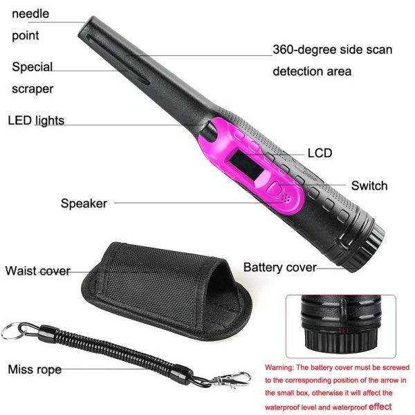 Small Handheld Metal Detector for Outdoor Treasure Hunting - Black Purple - Image 6