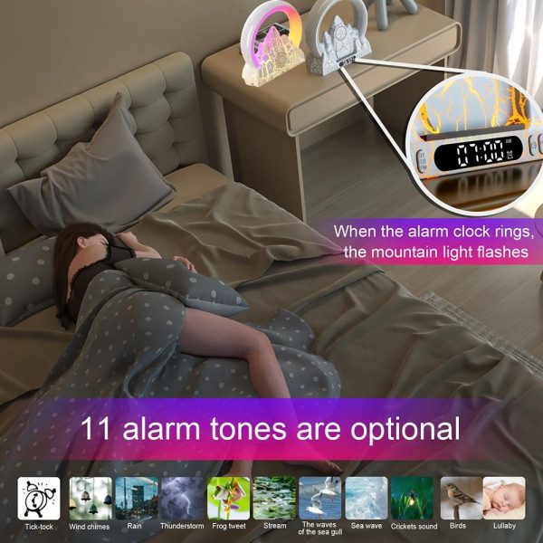 Wireless Charger With Alarm Clock & Bluetooth Speaker - Black - Image 12