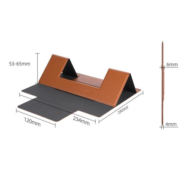 Foldable Magnetic Leather Tablet / Laptop Holder - Black - Image 3