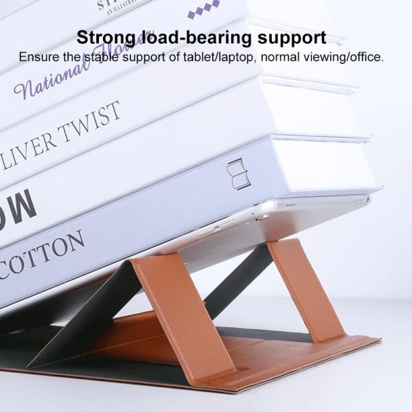 Foldable Magnetic Leather Tablet / Laptop Holder - Black - Image 4