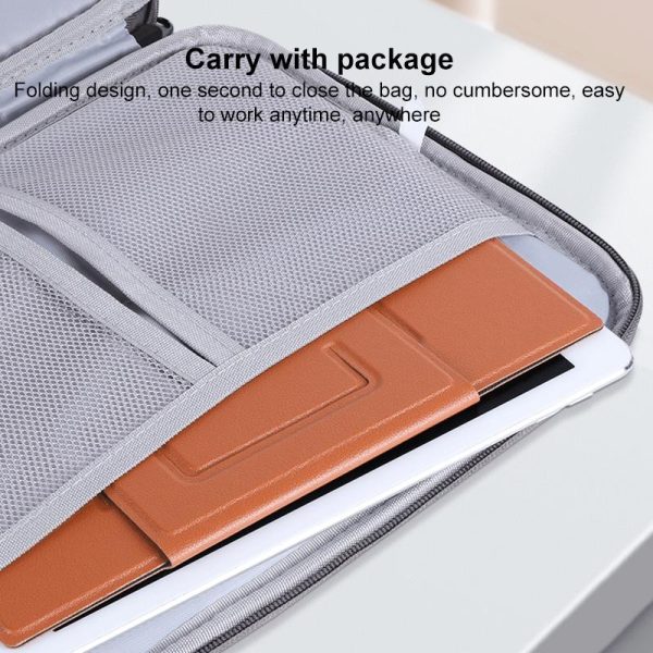 Foldable Magnetic Leather Tablet / Laptop Holder - Black - Image 5