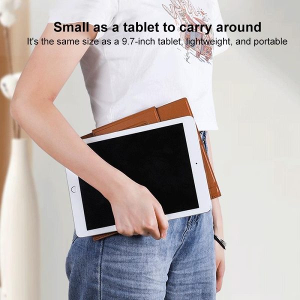 Foldable Magnetic Leather Tablet / Laptop Holder - Black - Image 7