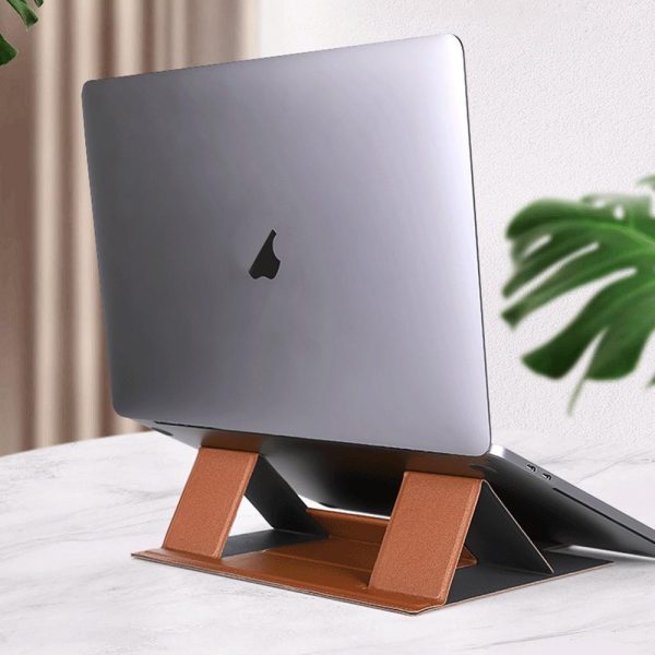 Foldable Magnetic Leather Tablet / Laptop Holder - Black - Image 9