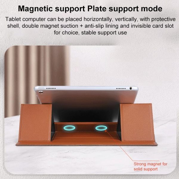 Foldable Magnetic Leather Tablet / Laptop Holder - Black - Image 10