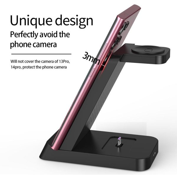 18W 3 In 1 Vertical Charging Stand For Samsung Watch And Galaxy Buds - White - Image 5