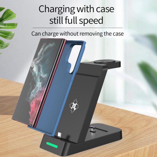 18W 3 In 1 Vertical Charging Stand For Samsung Watch And Galaxy Buds - White - Image 7
