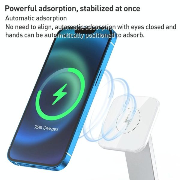 Foldable 3 In 1 Wireless Fast Charger White - Image 5