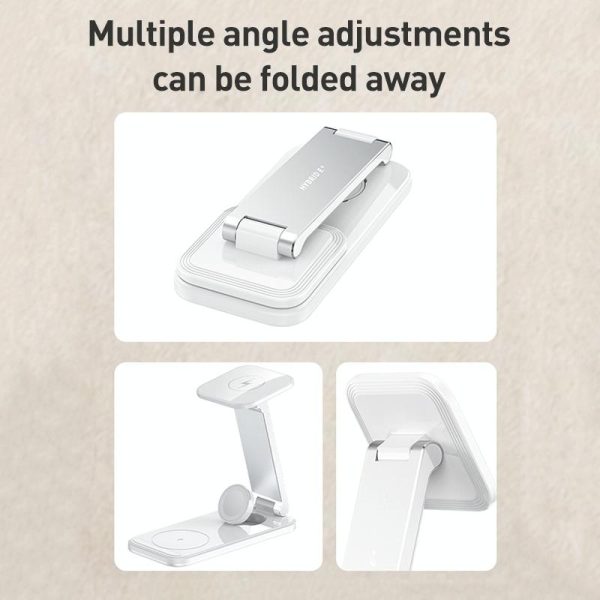 Foldable 3 In 1 Wireless Fast Charger White - Image 7