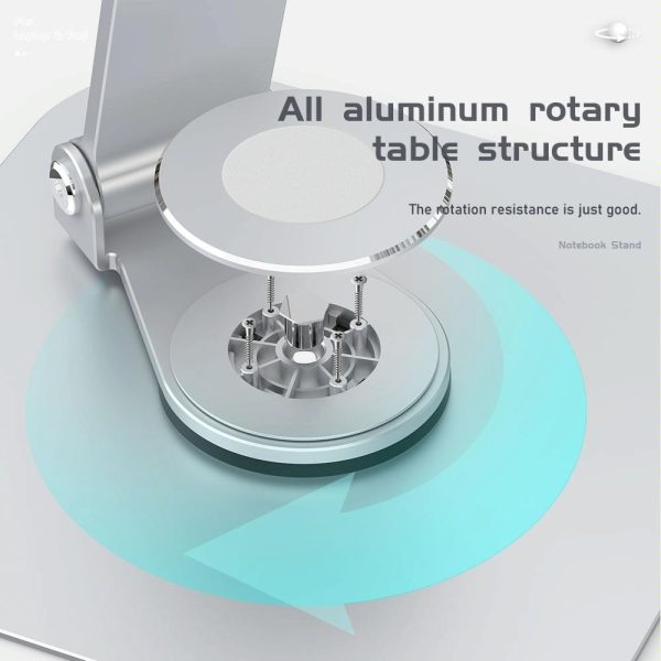 Silver Laptop Lifting Bracket - 360 Degree Rotation - Image 5