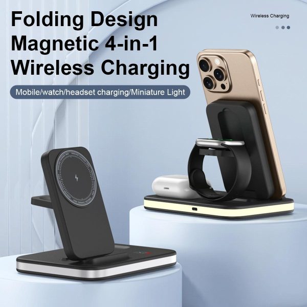 4 In 1 Magnetic Fast Wireless Charger - Gold - Image 3