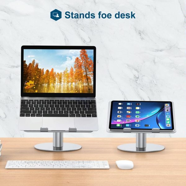 Silver 360 Degree Rotating Aluminum Laptop Stand - Image 8