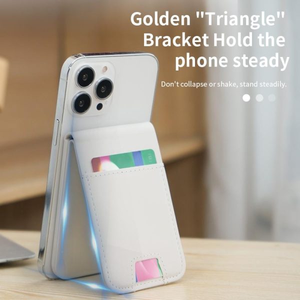3 In 1 Magnetic Wireless Charger With Card Holder And Phone Bracket - Black - Image 7