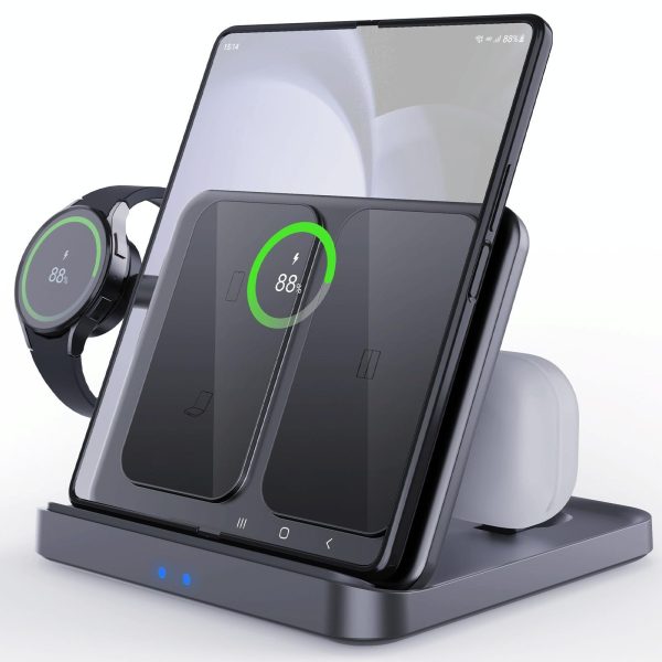 3 In 1 Wireless Charger For Samsung Galaxy Z Fold Black - Image 2