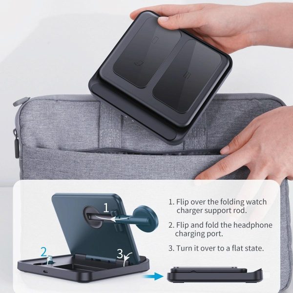 3 In 1 Wireless Charger For Samsung Galaxy Z Fold Black - Image 7