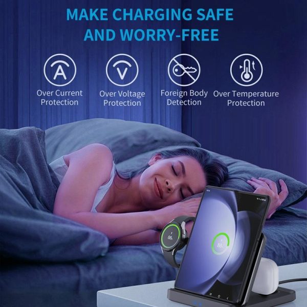 3 In 1 Wireless Charger For Samsung Galaxy Z Fold Black - Image 8