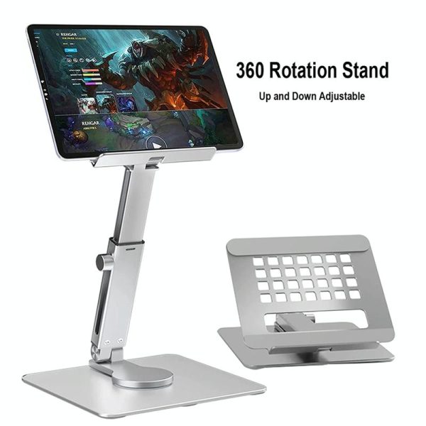 Portable Telescopic Desktop Phone Stand - Foldable & Rotating - Silver - Image 4