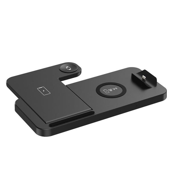 Foldable 4 In 1 Wireless Charger For Mobile Devices - Black - Image 5