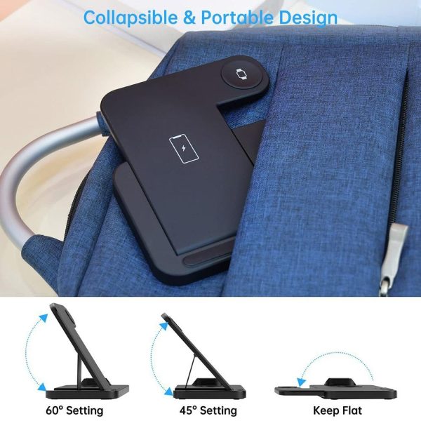 Foldable 4 In 1 Wireless Charger For Mobile Devices - Black - Image 10