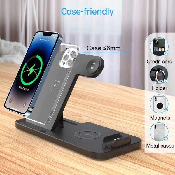 Foldable 4 In 1 Wireless Charger For Mobile Devices - Black - Image 11