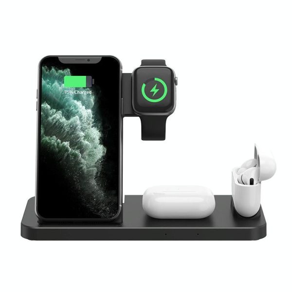 Foldable 4 In 1 Wireless Charger For Mobile Devices - Black - Image 13
