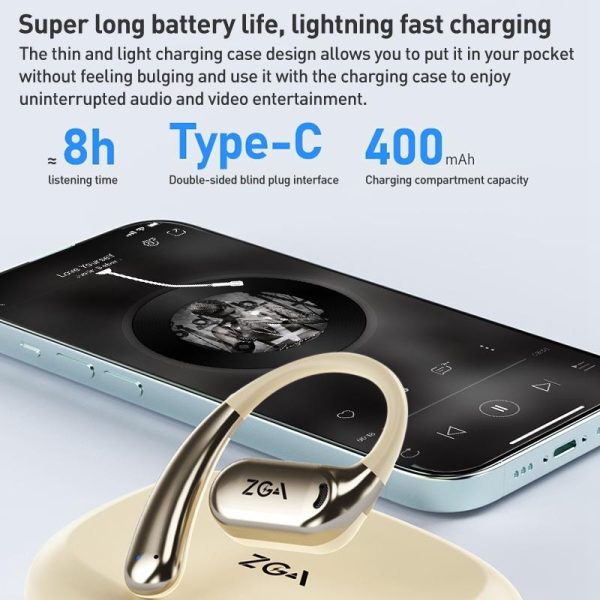 Wireless Bluetooth Earphone Ear-mounted - Black - Image 9