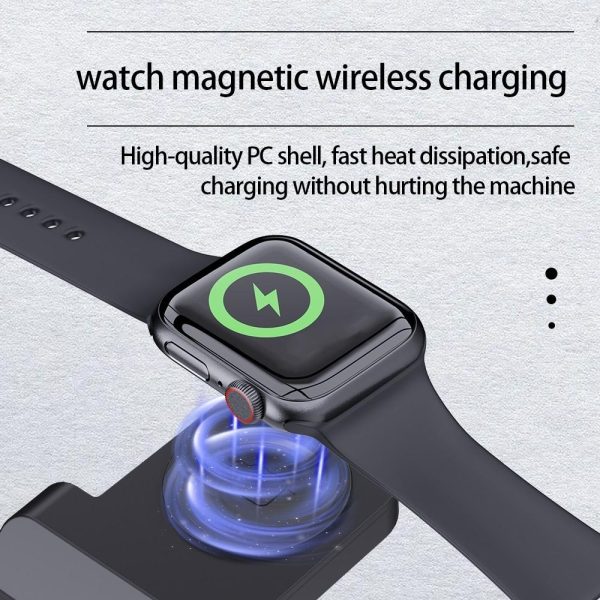 15W Qi Wireless Charger Stand For Iphone Iwatch Airpods - Black - Image 6