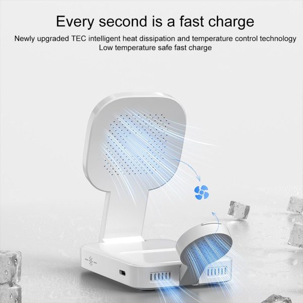 3 In 1 Magnetic Wireless Charger With Led Light - Black - Image 7