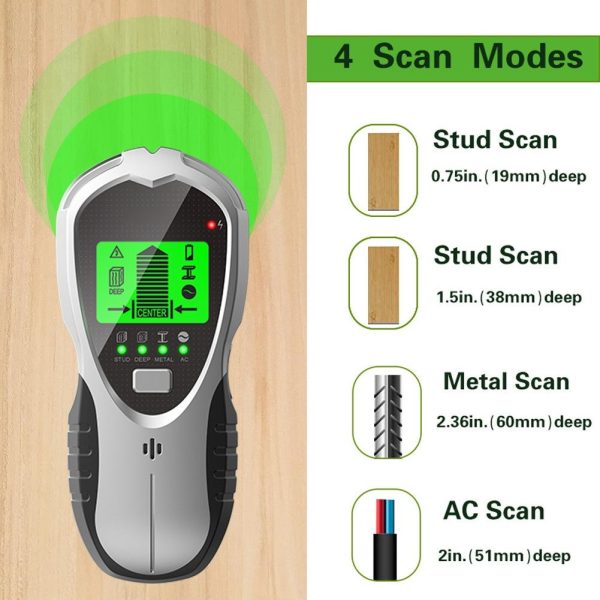 4-in-1 Multifunctional Digital Wall Detector - Silver / Black - Image 4
