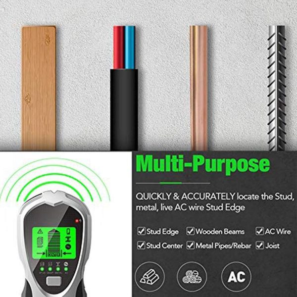 4-in-1 Multifunctional Digital Wall Detector - Silver / Black - Image 5