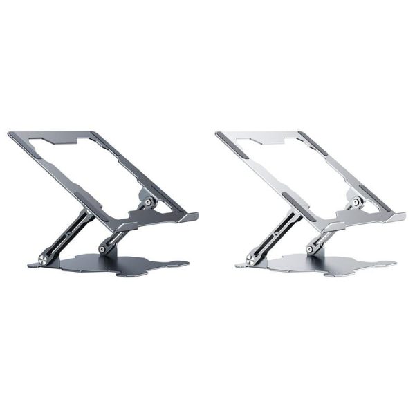 Foldable Laptop Stand - Hollow Design Heat-dissipating Flat Desktop - Deep Space Gray - Image 3