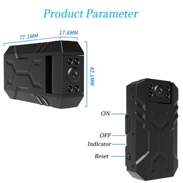 180 Degree Mini Wifi Camera With Back Clip - Black - Image 3