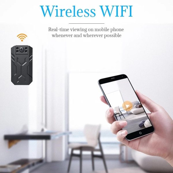 180 Degree Mini Wifi Camera With Back Clip - Black - Image 4