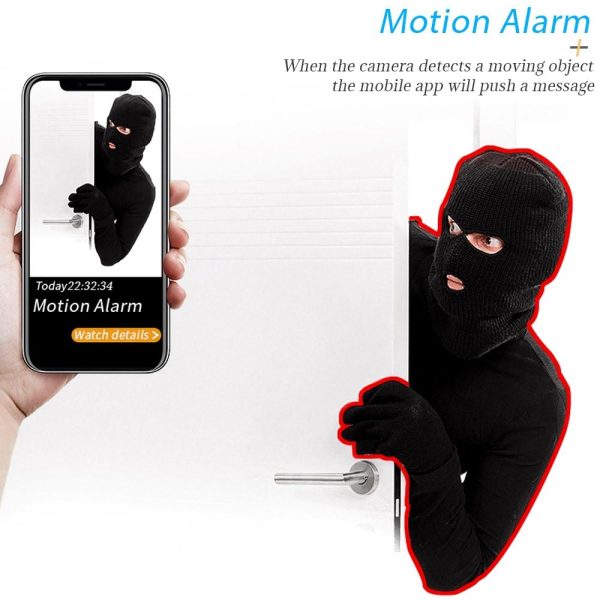 180 Degree Mini Wifi Camera With Back Clip - Black - Image 6