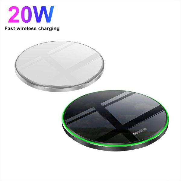 20W Ultra Thin Qi Wireless Charger - White - Image 3